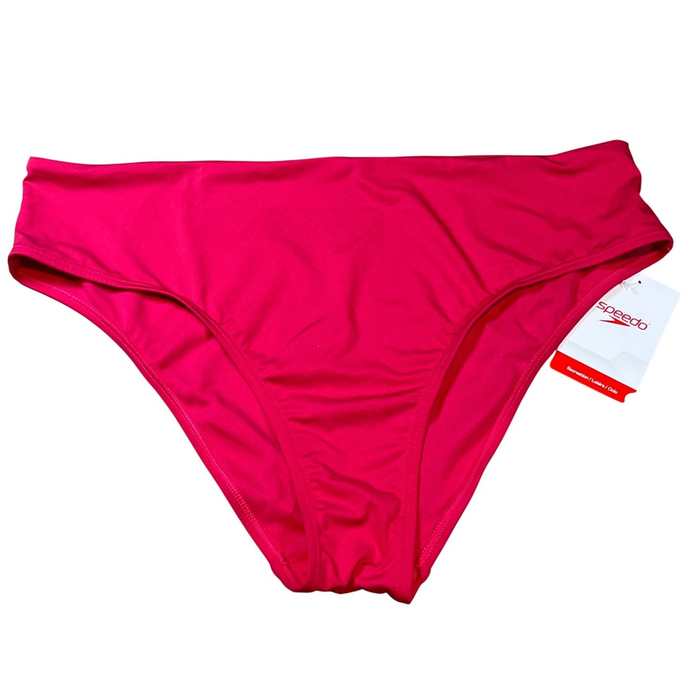 Speedo Womens Ruby Pink Cheeky High Waist Bikini Bottom 2XL 8A000146003 NEW